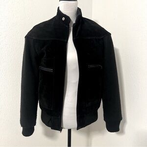 Vintage Outdoor Exchange Men’s Small Black Bomber Jacket Ribbed Cuffs EUC